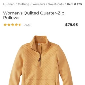 L.L. Bean Women's Yellow Quarter-Zip Sweater